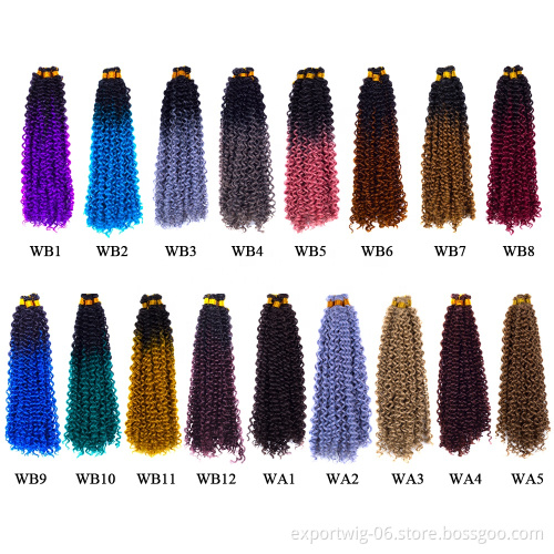 wholesale water curls wave crochet synthetic hair bundles extension in stock water deep crochet hair attachment